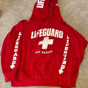 Red Lifeguard Hoodie (Jax Beach)
